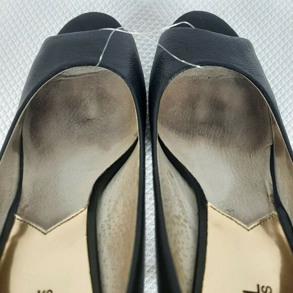 MICHAEL KORS York Platform Black Silver Heel Peep Toe Pump Size 8 Shoes - Picture 8 of 9